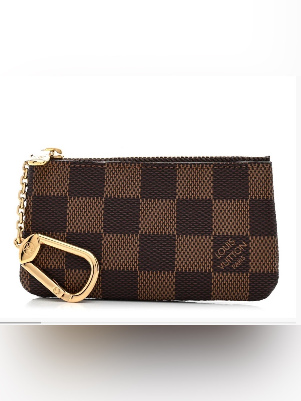 Louis Vuitton Brown Damier Key Pouch with Gold Hardware